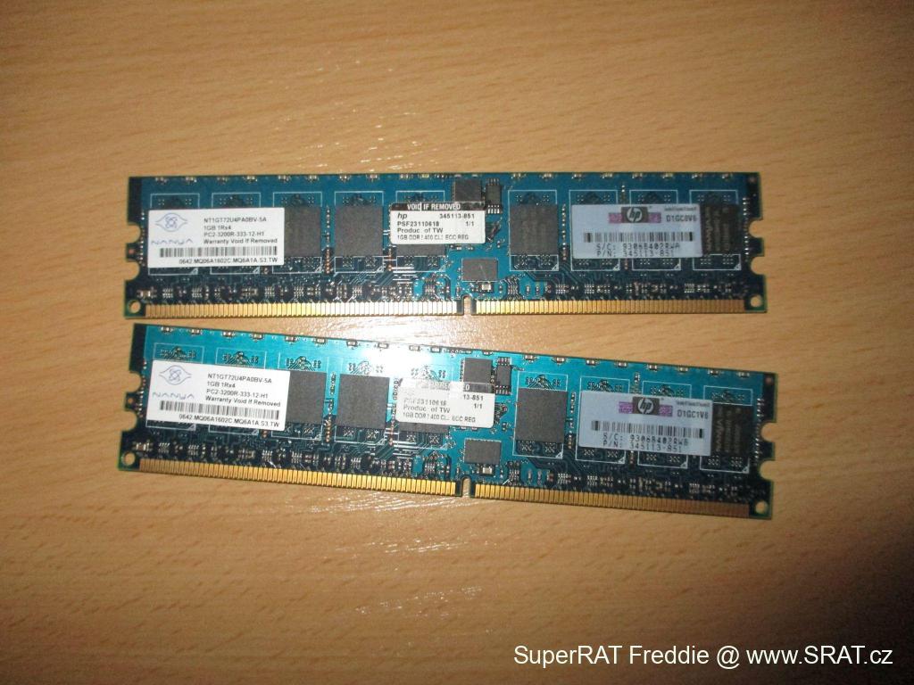 1GB, CL2, Reg ECC DDR HP