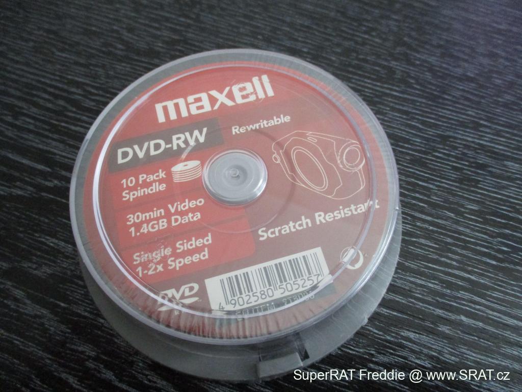 DVD RW média MINI 30min 1,4GB spindle 10ks MAXELL