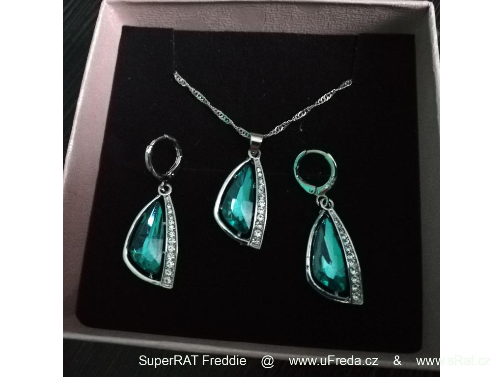 Dámská sada zelený kamen
