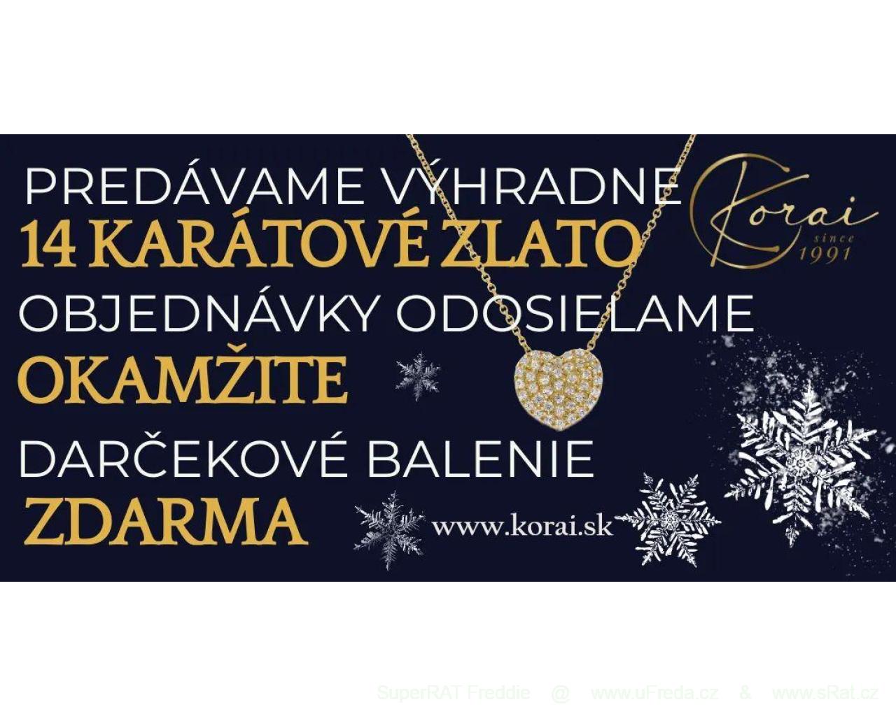 Zlaté šperky zo 14 karátového zlata Korai