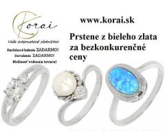 Prstene z bieleho zlata Korai