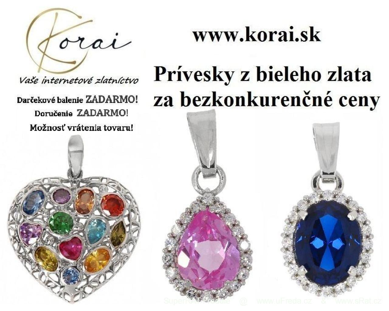 Prívesky z bieleho zlata Korai