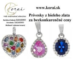 Prívesky z bieleho zlata Korai