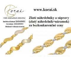 Zlaté náhrdelníky a súpravy Korai