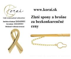 Zlaté kravatové spony a brošne Korai