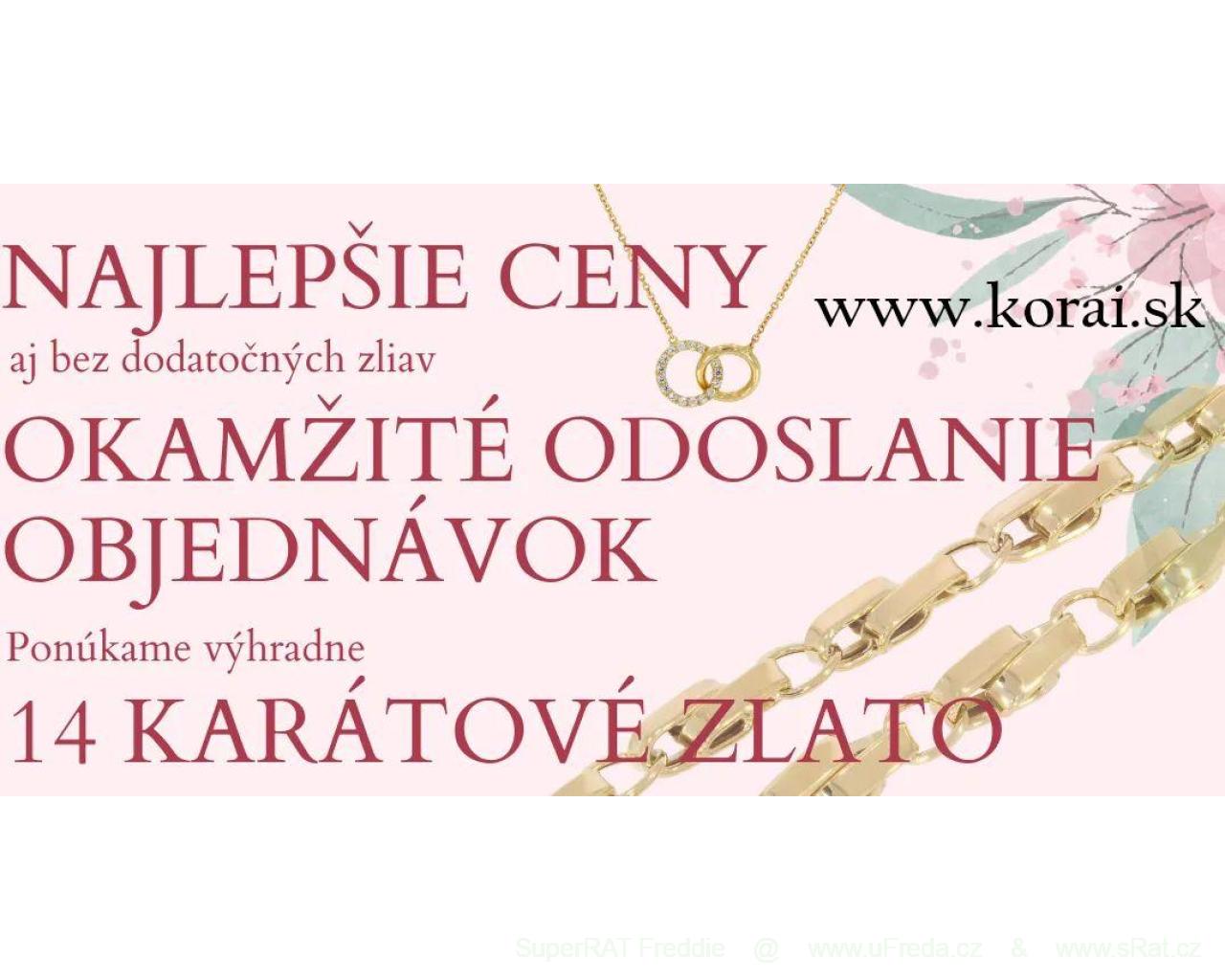 Zľavy na zlaté šperky zo 14k zlata Korai