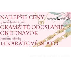Zľavy na zlaté šperky zo 14k zlata Korai