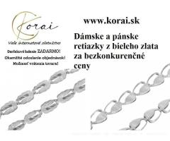 Krásne retiazky z bieleho zlata Korai