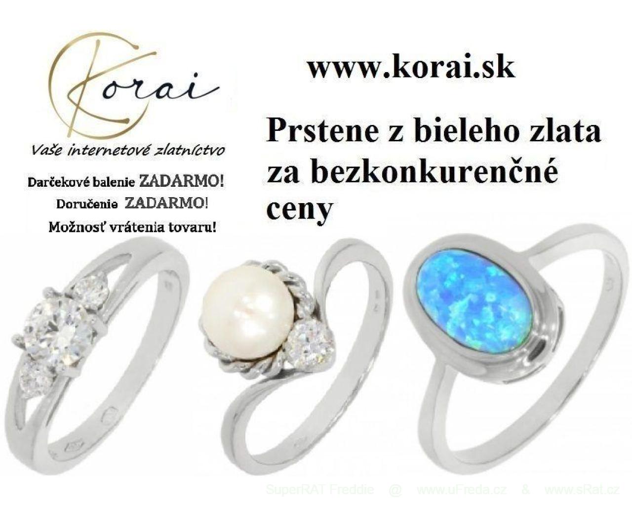 Krásne prstene z bieleho zlata Korai